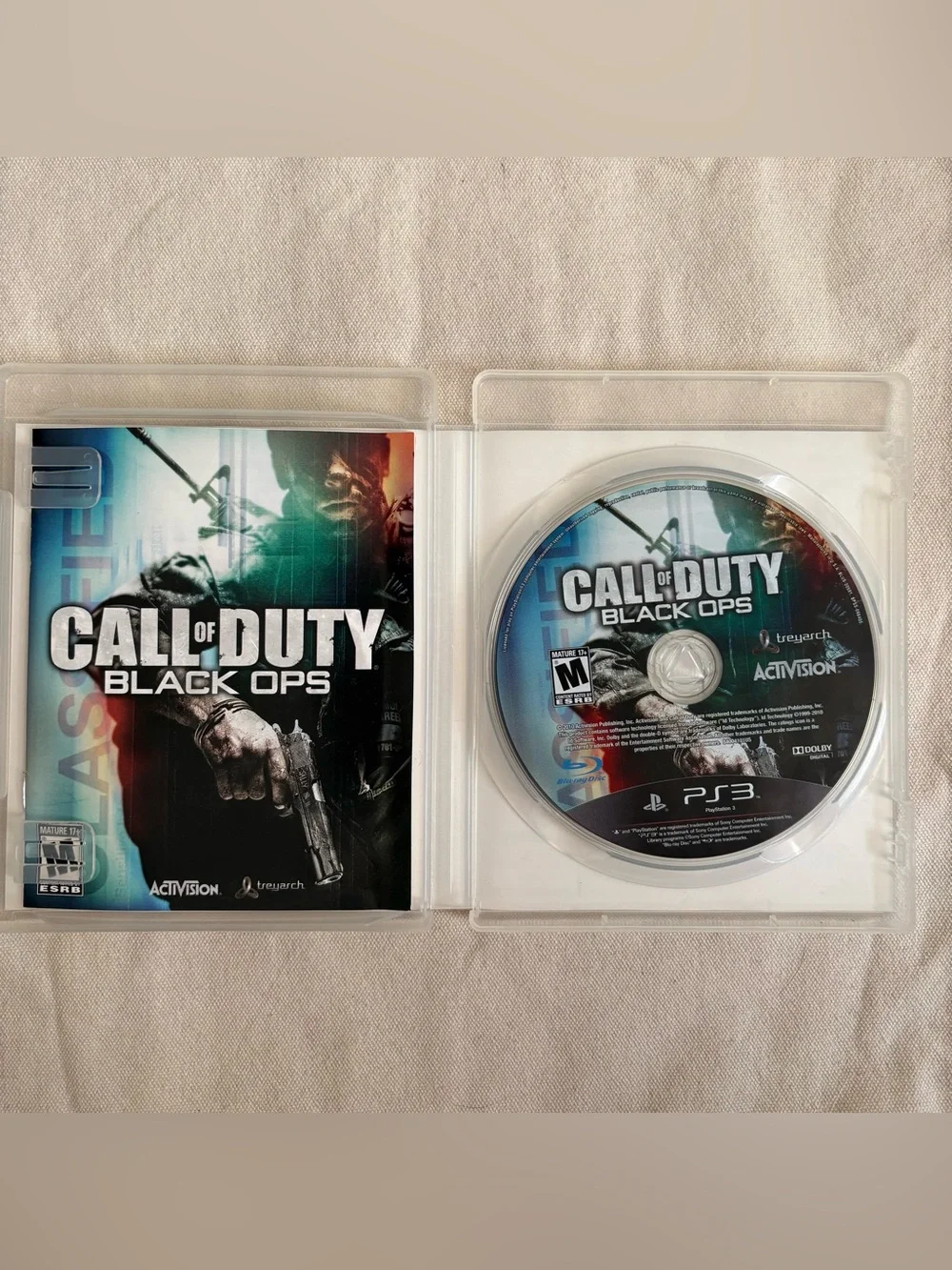 Call of Duty: Black Ops PS3 Multiplayer Online Shooter M 2010 Disc Manual Case